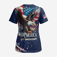 US Navy 250th Anniversary Scrub Top Proudly Served Veteran - Wonder Print Shop