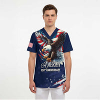 US Navy 250th Anniversary Scrub Top Proudly Served Veteran - Wonder Print Shop