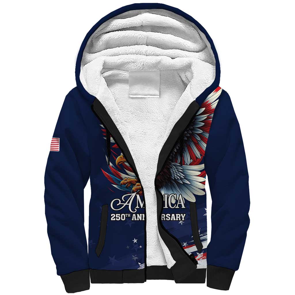 US Navy 250th Anniversary Sherpa Hoodie Proudly Served Veteran - Wonder Print Shop
