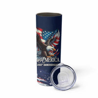 US Navy 250th Anniversary Skinny Tumbler Proudly Served Veteran - Wonder Print Shop