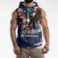 US Navy 250th Anniversary Sleeveless Hoodie Proudly Served Veteran - Wonder Print Shop