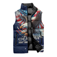 US Navy 250th Anniversary Sleeveless Puffer Jacket Proudly Served Veteran - Wonder Print Shop