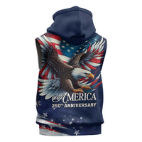 US Navy 250th Anniversary Sleeveless Zip Hoodie Proudly Served Veteran - Wonder Print Shop