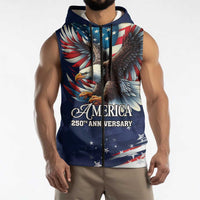 US Navy 250th Anniversary Sleeveless Zip Hoodie Proudly Served Veteran - Wonder Print Shop
