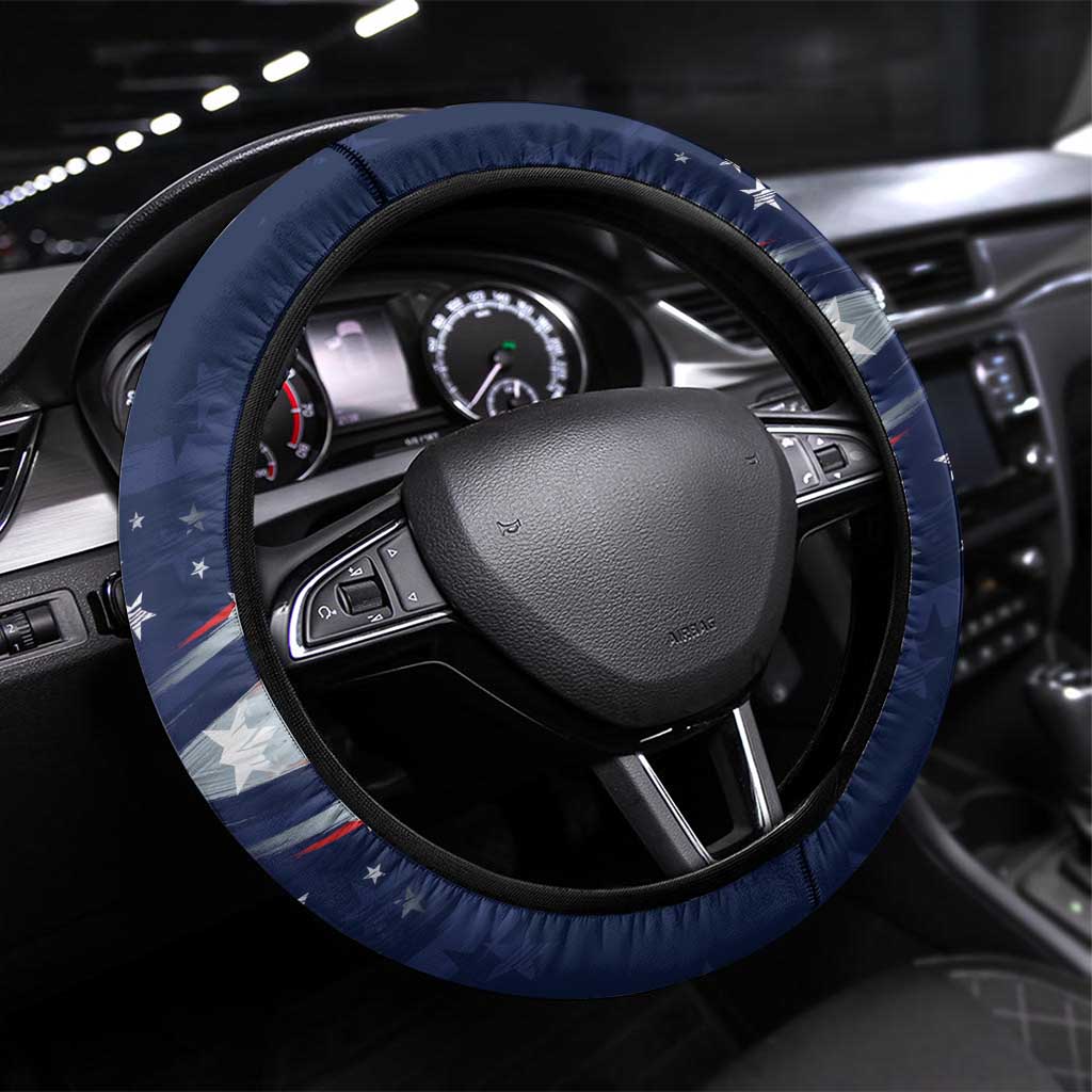 US Navy 250th Anniversary Steering Wheel Cover Proudly Served Veteran - Wonder Print Shop