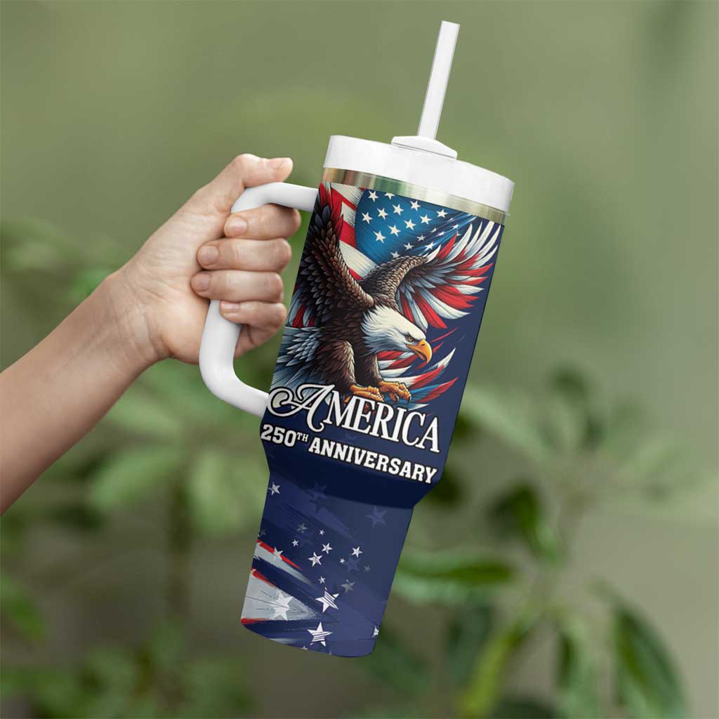 US Navy 250th Anniversary Tumbler With Handle Proudly Served Veteran - Wonder Print Shop