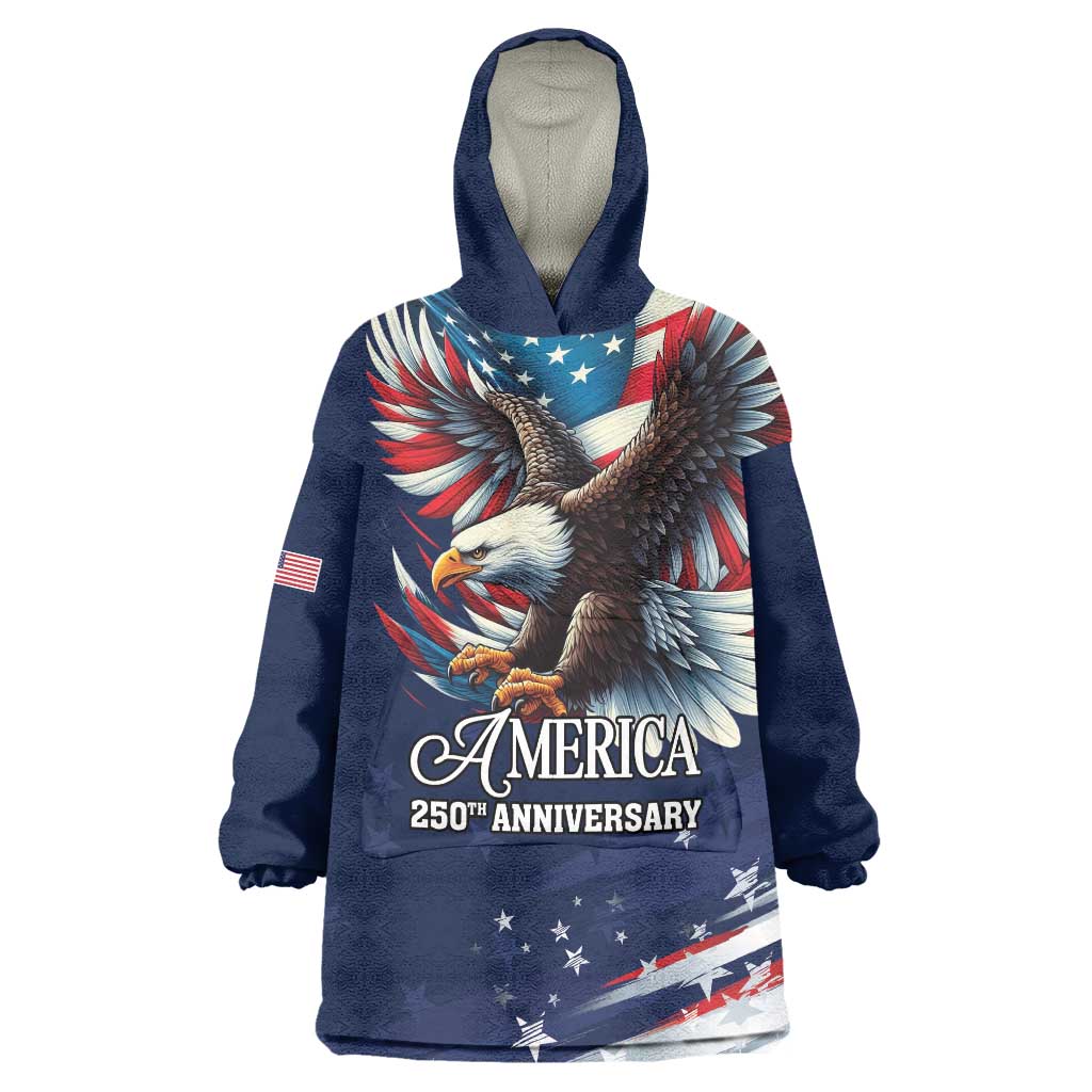 US Navy 250th Anniversary Wearable Blanket Hoodie Proudly Served Veteran - Wonder Print Shop