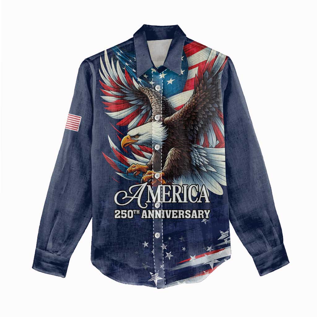 US Navy 250th Anniversary Women Casual Shirt Proudly Served Veteran - Wonder Print Shop