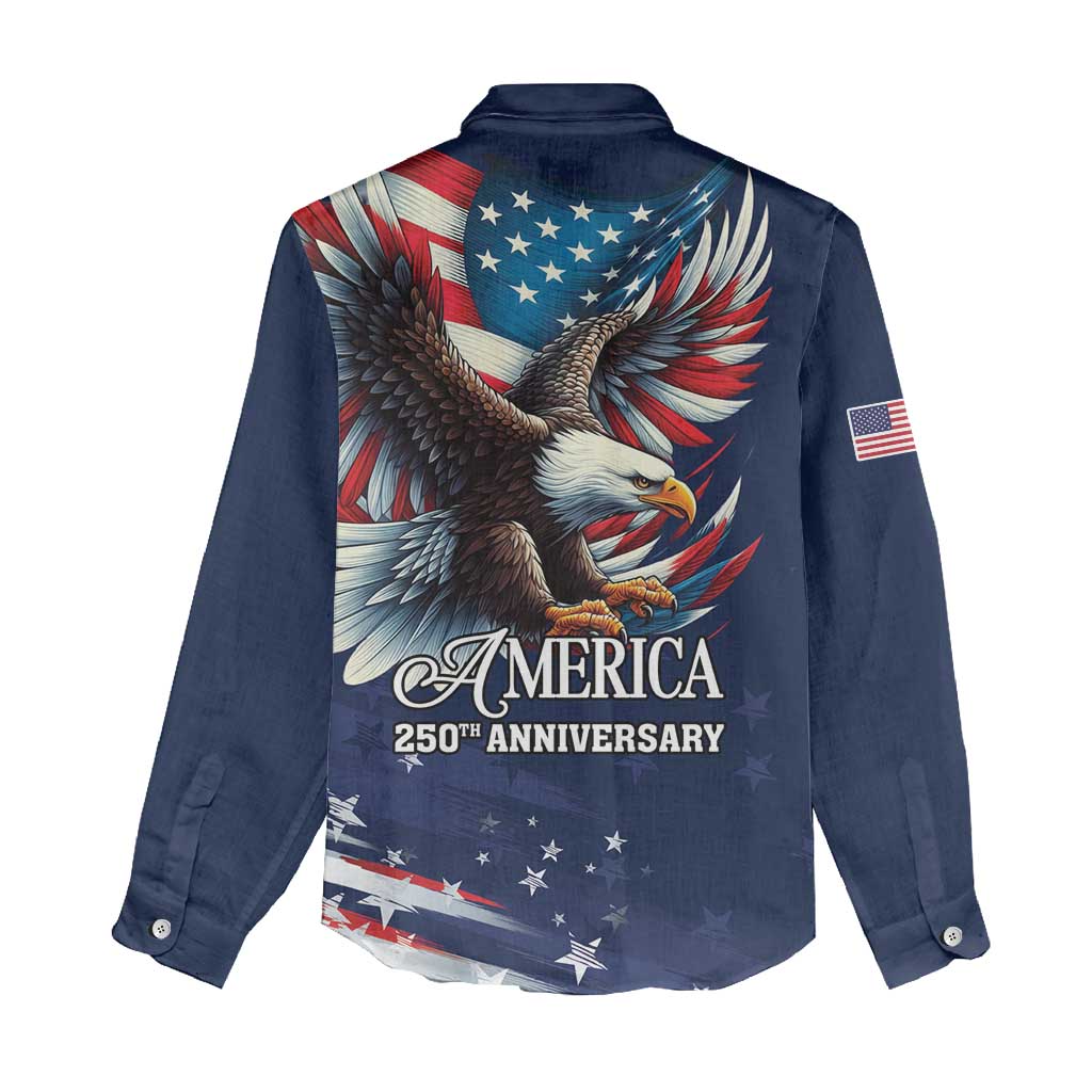 US Navy 250th Anniversary Women Casual Shirt Proudly Served Veteran - Wonder Print Shop