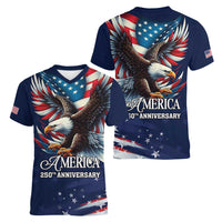 US Navy 250th Anniversary Women V-Neck T-Shirt Proudly Served Veteran - Wonder Print Shop