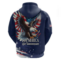 US Navy 250th Anniversary Zip Hoodie Proudly Served Veteran - Wonder Print Shop