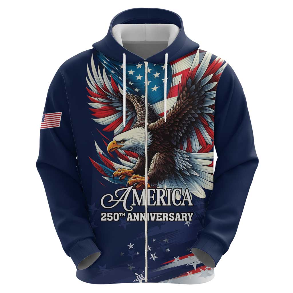US Navy 250th Anniversary Zip Hoodie Proudly Served Veteran - Wonder Print Shop