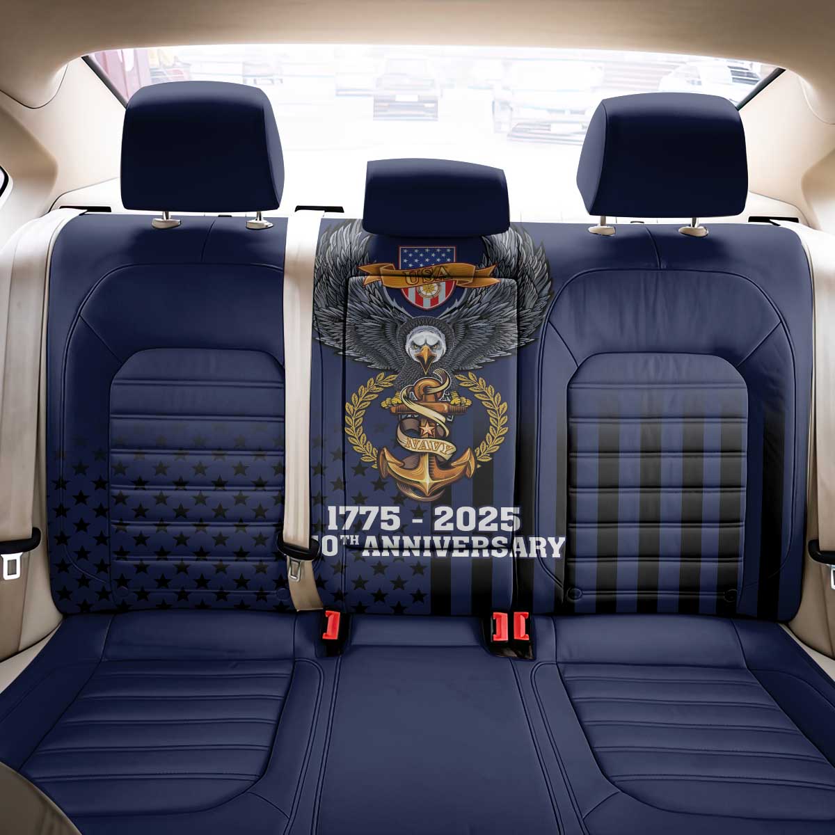 America 250th Anniversary Eagle Back Car Seat Cover Patriotic USA Flag - Wonder Print Shop