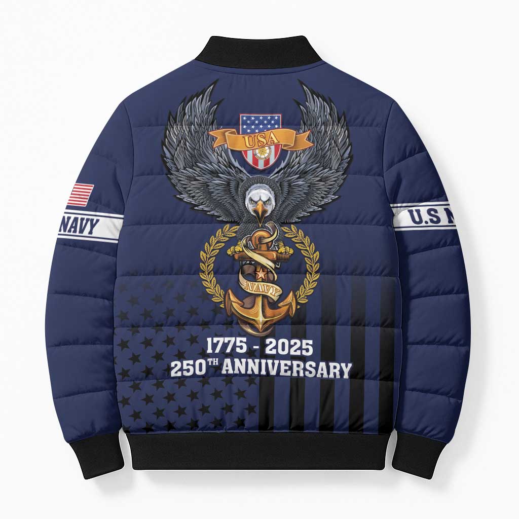 America 250th Anniversary Eagle Bomber Puffer Jacket Patriotic USA Flag - Wonder Print Shop