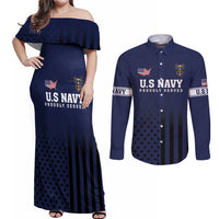 America 250th Anniversary Eagle Couples Matching Off Shoulder Maxi Dress and Long Sleeve Button Shirt Patriotic USA Flag - Wonder Print Shop