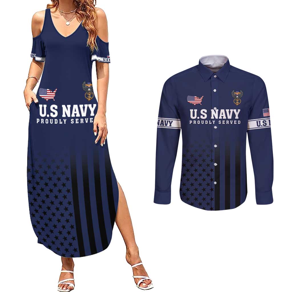 America 250th Anniversary Eagle Couples Matching Summer Maxi Dress and Long Sleeve Button Shirt Patriotic USA Flag - Wonder Print Shop