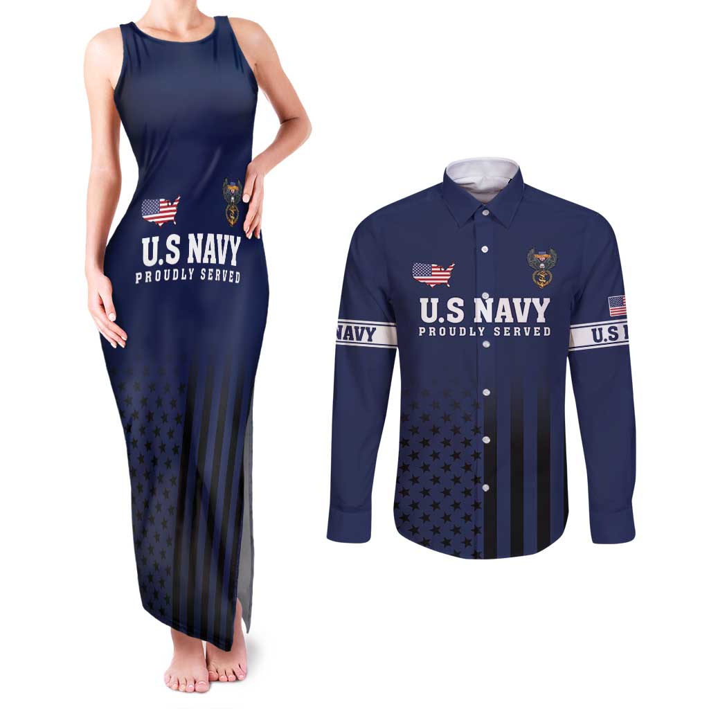 America 250th Anniversary Eagle Couples Matching Tank Maxi Dress and Long Sleeve Button Shirt Patriotic USA Flag - Wonder Print Shop