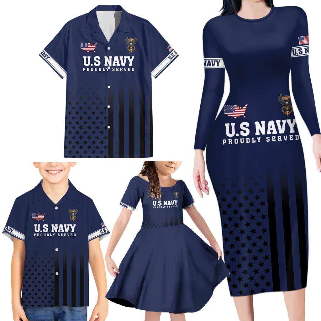 America 250th Anniversary Eagle Family Matching Long Sleeve Bodycon Dress and Hawaiian Shirt Patriotic USA Flag - Wonder Print Shop
