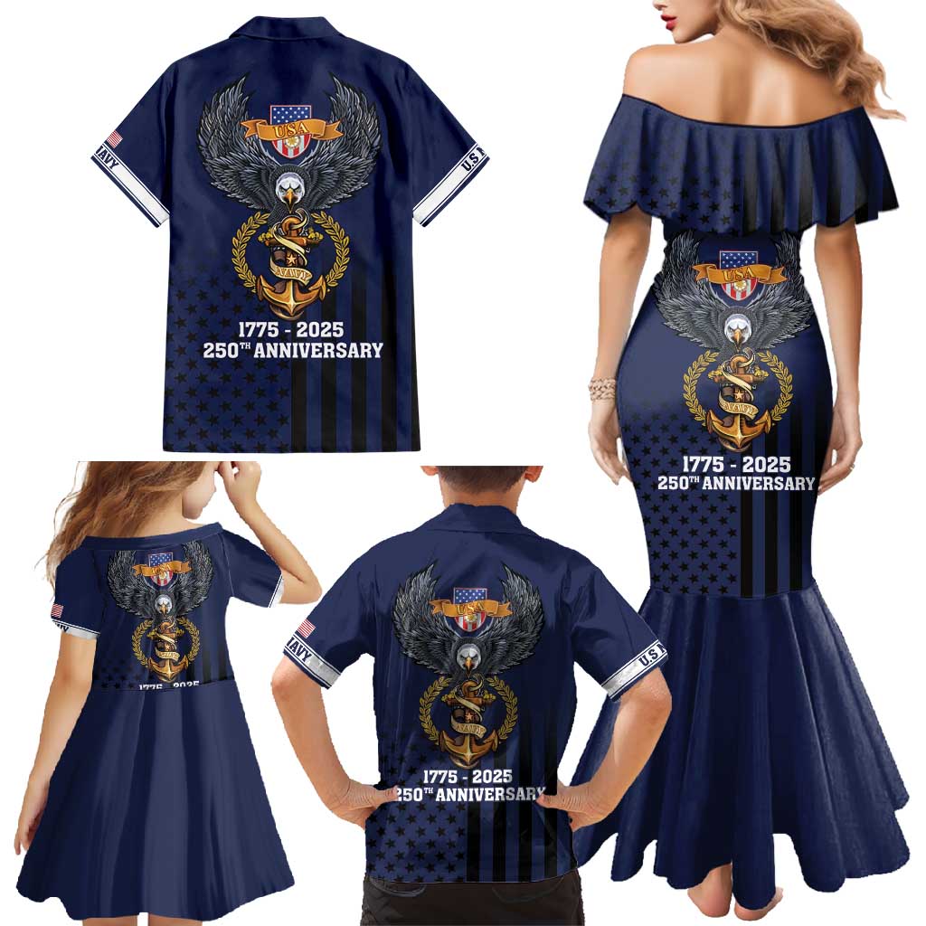 America 250th Anniversary Eagle Family Matching Mermaid Dress and Hawaiian Shirt Patriotic USA Flag - Wonder Print Shop