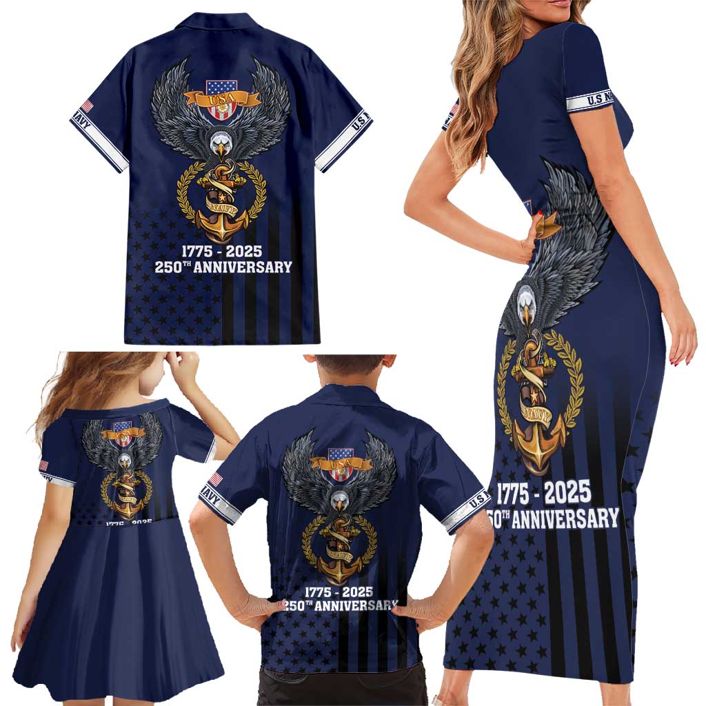 America 250th Anniversary Eagle Family Matching Short Sleeve Bodycon Dress and Hawaiian Shirt Patriotic USA Flag - Wonder Print Shop