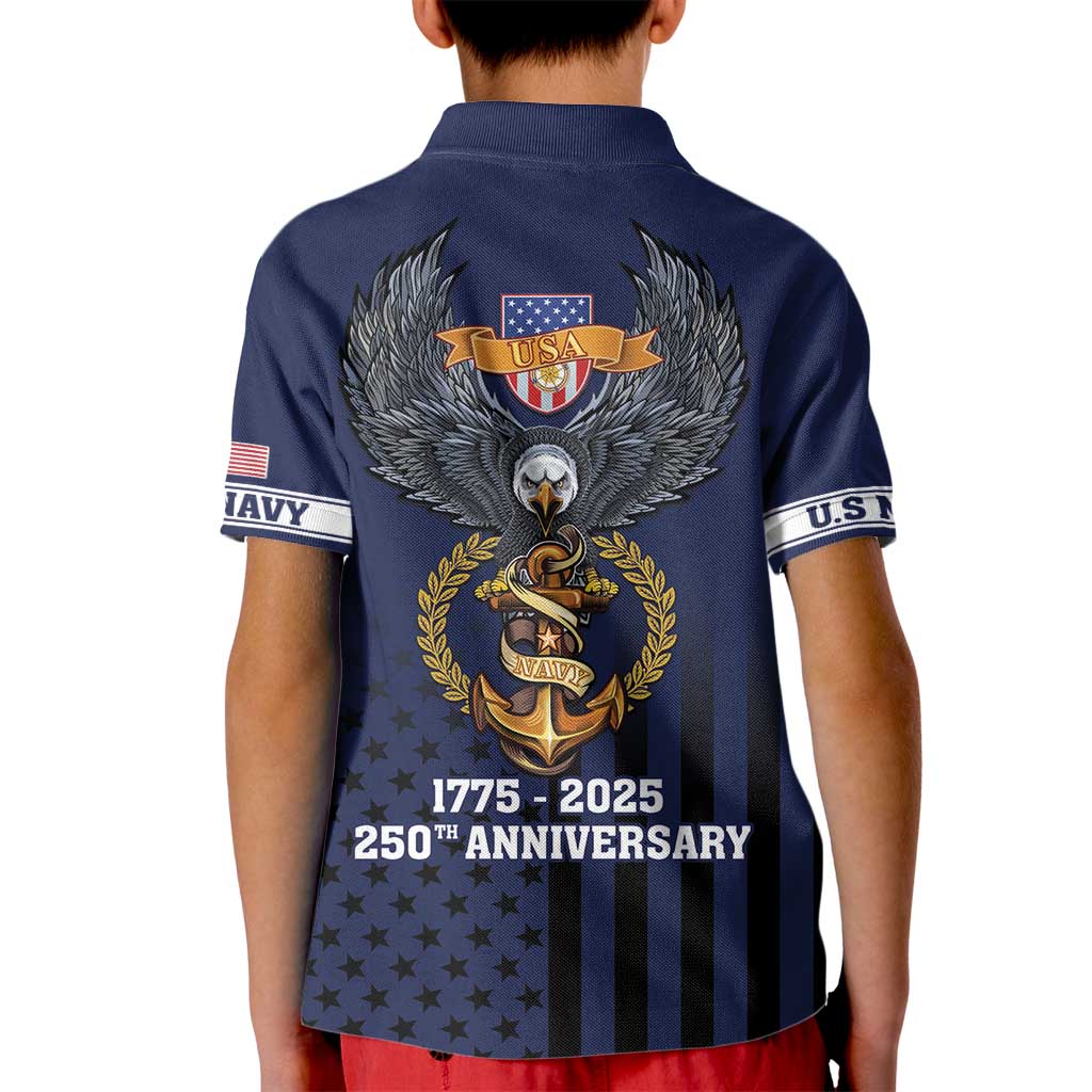 America 250th Anniversary Eagle Kid Polo Shirt Patriotic USA Flag - Wonder Print Shop