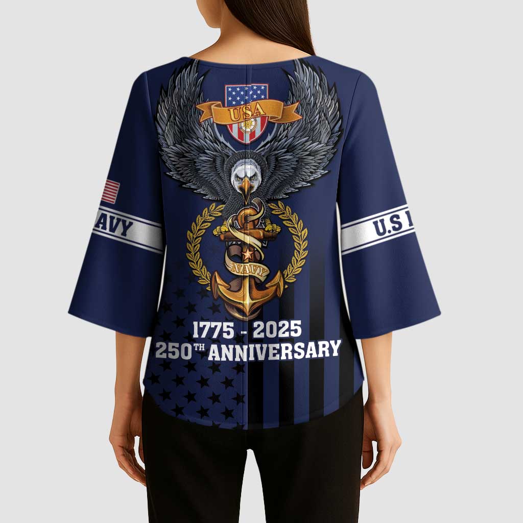 America 250th Anniversary Eagle Kimono Sleeve Blouse Patriotic USA Flag - Wonder Print Shop