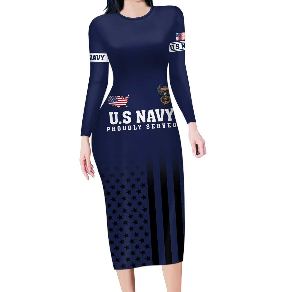 America 250th Anniversary Eagle Long Sleeve Bodycon Dress Patriotic USA Flag - Wonder Print Shop