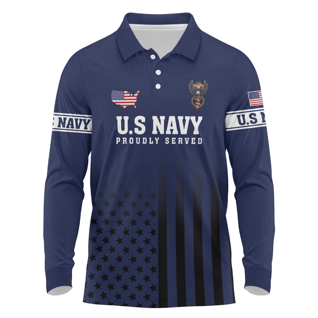 America 250th Anniversary Eagle Long Sleeve Polo Shirt Patriotic USA Flag - Wonder Print Shop