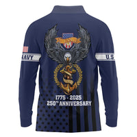 America 250th Anniversary Eagle Long Sleeve Polo Shirt Patriotic USA Flag - Wonder Print Shop
