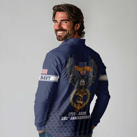 America 250th Anniversary Eagle Long Sleeve Polo Shirt Patriotic USA Flag - Wonder Print Shop