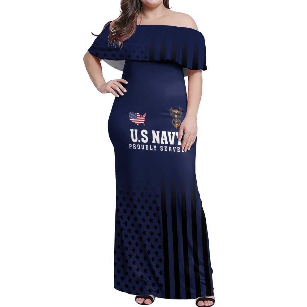 America 250th Anniversary Eagle Off Shoulder Maxi Dress Patriotic USA Flag - Wonder Print Shop