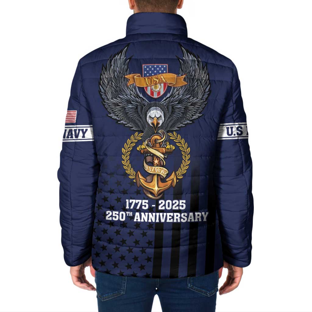 America 250th Anniversary Eagle Padded Jacket Patriotic USA Flag - Wonder Print Shop