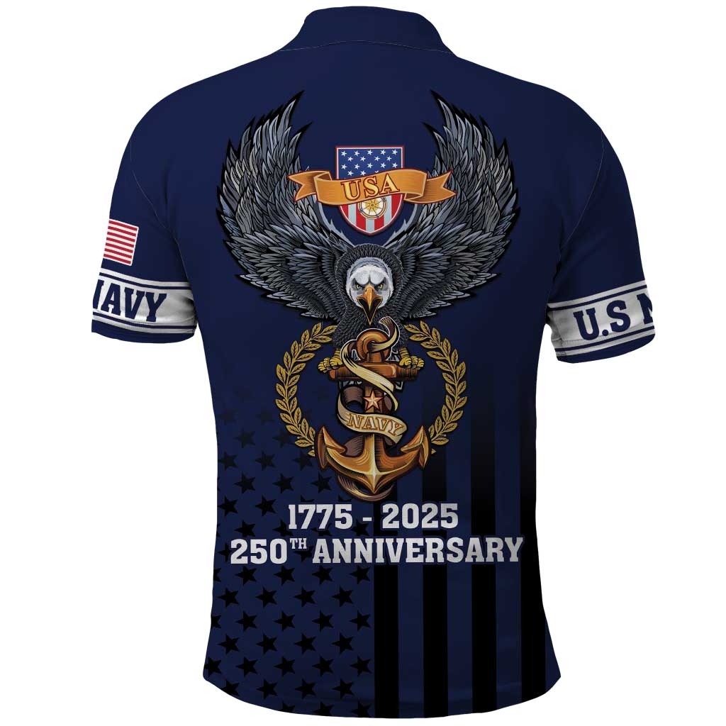 America 250th Anniversary Eagle Polo Shirt Patriotic USA Flag - Wonder Print Shop