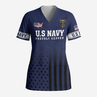 America 250th Anniversary Eagle Scrub Top Patriotic USA Flag - Wonder Print Shop