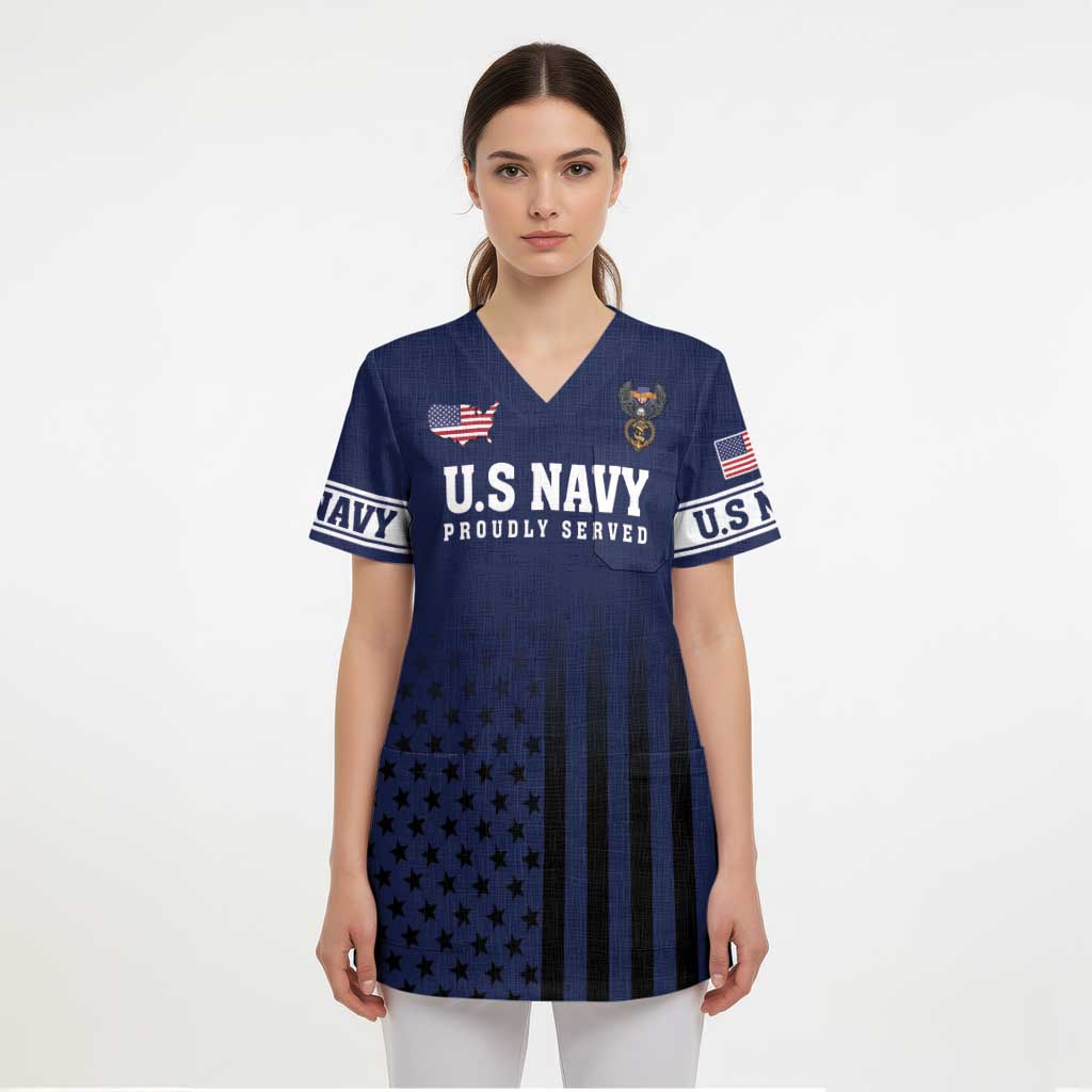 America 250th Anniversary Eagle Scrub Top Patriotic USA Flag - Wonder Print Shop