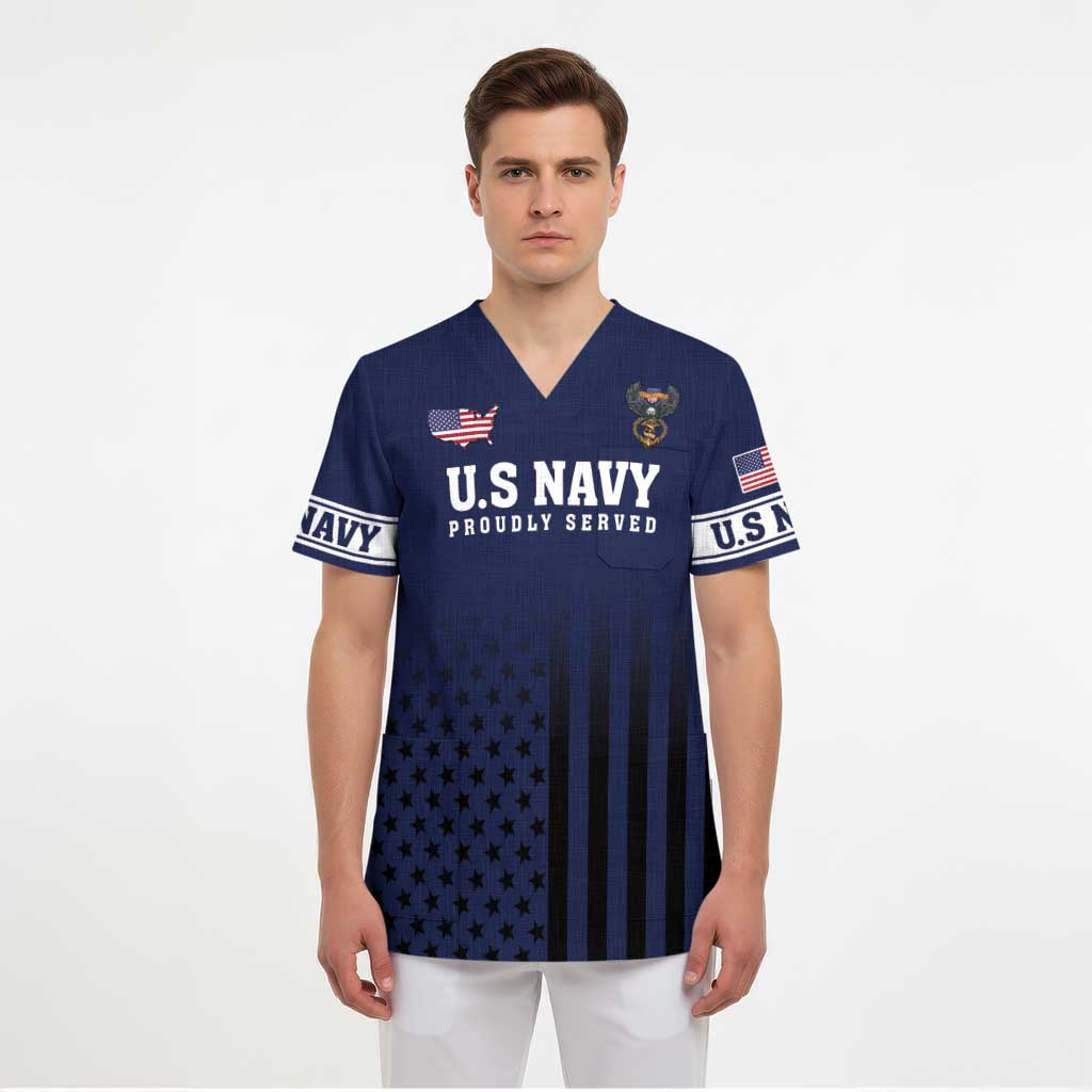 America 250th Anniversary Eagle Scrub Top Patriotic USA Flag - Wonder Print Shop