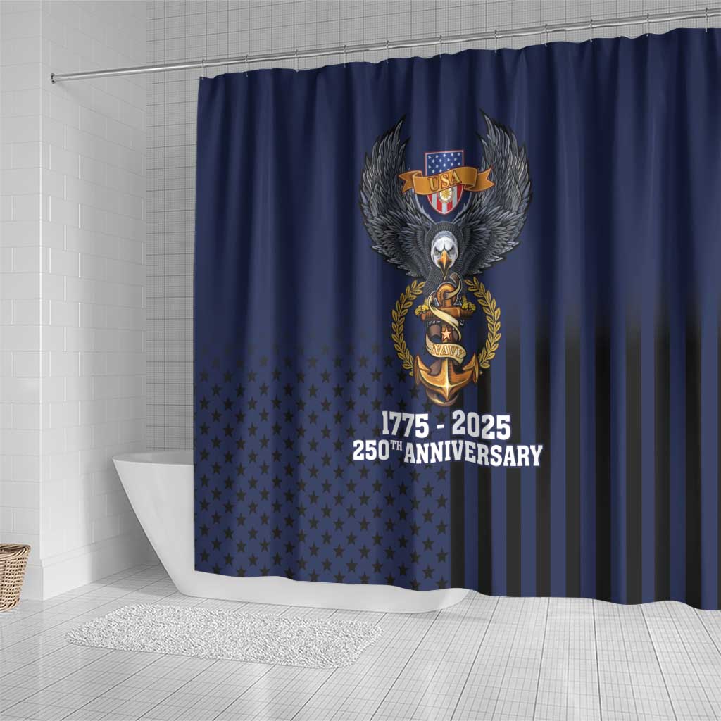 America 250th Anniversary Eagle Shower Curtain Patriotic USA Flag - Wonder Print Shop