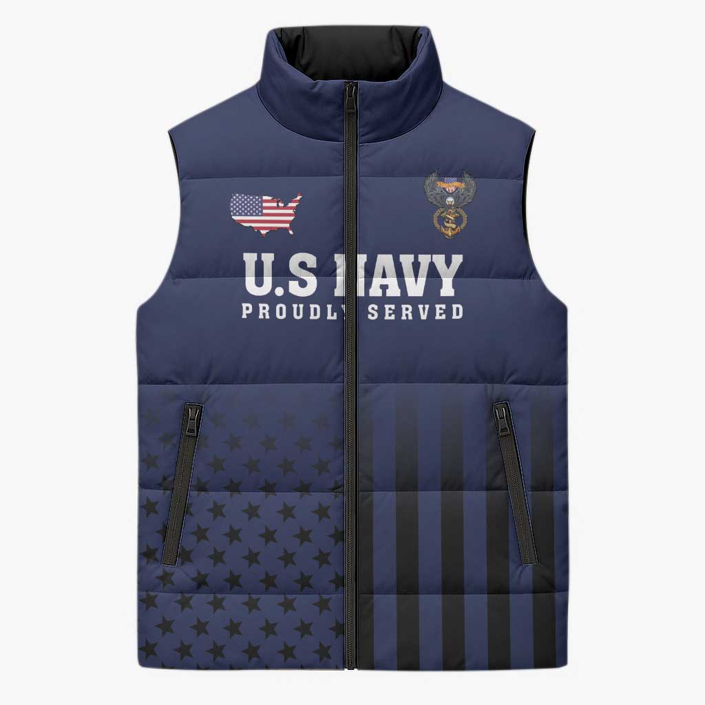 America 250th Anniversary Eagle Sleeveless Puffer Jacket Patriotic USA Flag - Wonder Print Shop