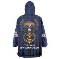 America 250th Anniversary Eagle Wearable Blanket Hoodie Patriotic USA Flag - Wonder Print Shop