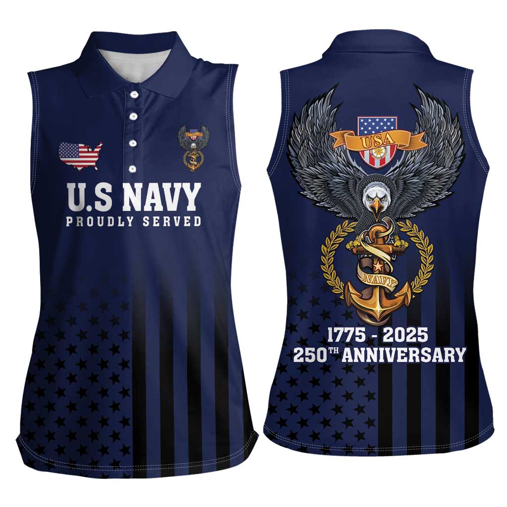 America 250th Anniversary Eagle Women Sleeveless Polo Shirt Patriotic USA Flag - Wonder Print Shop