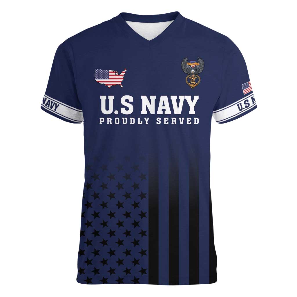 America 250th Anniversary Eagle Women V-Neck T-Shirt Patriotic USA Flag - Wonder Print Shop