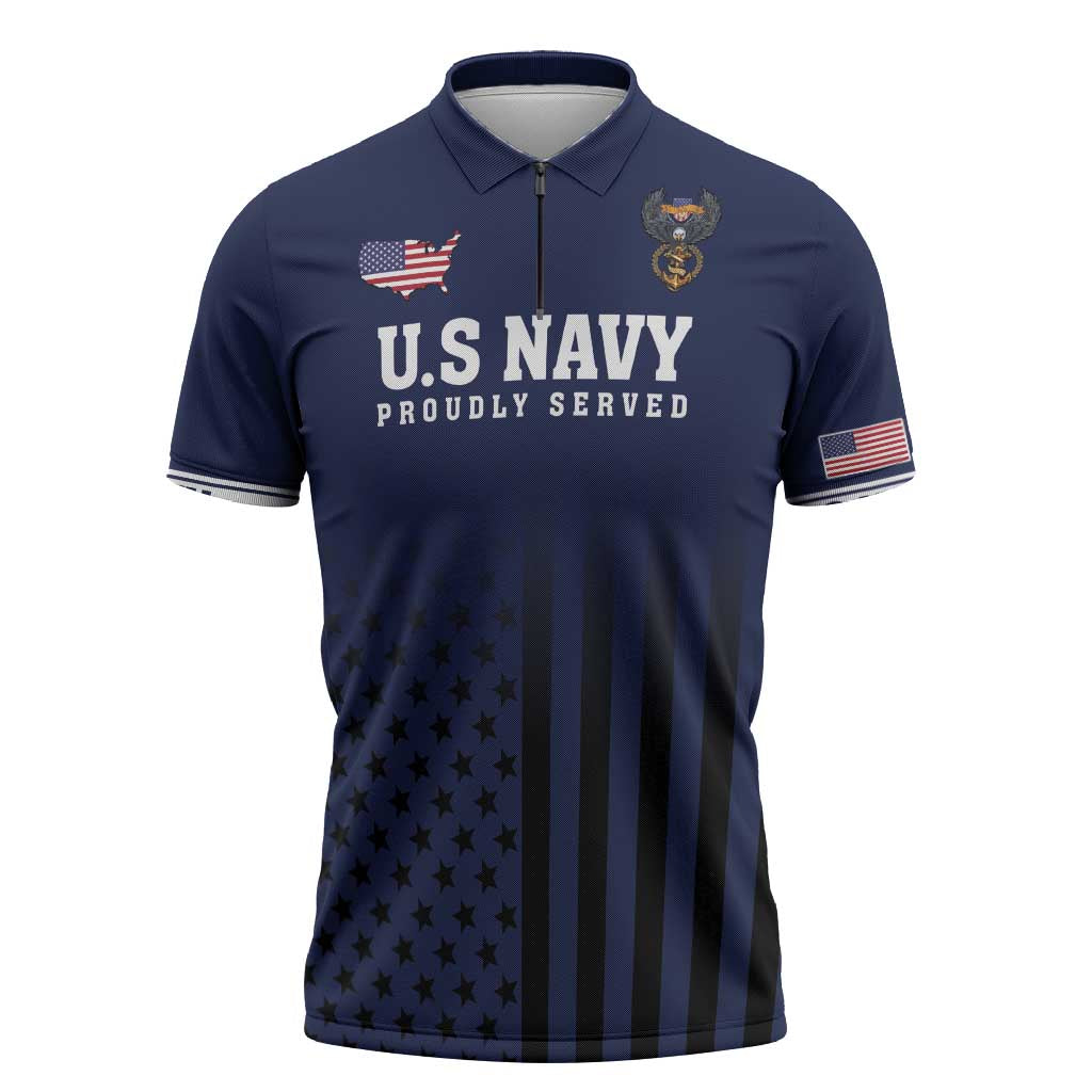 America 250th Anniversary Eagle Zipper Polo Shirt Patriotic USA Flag - Wonder Print Shop