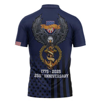 America 250th Anniversary Eagle Zipper Polo Shirt Patriotic USA Flag - Wonder Print Shop