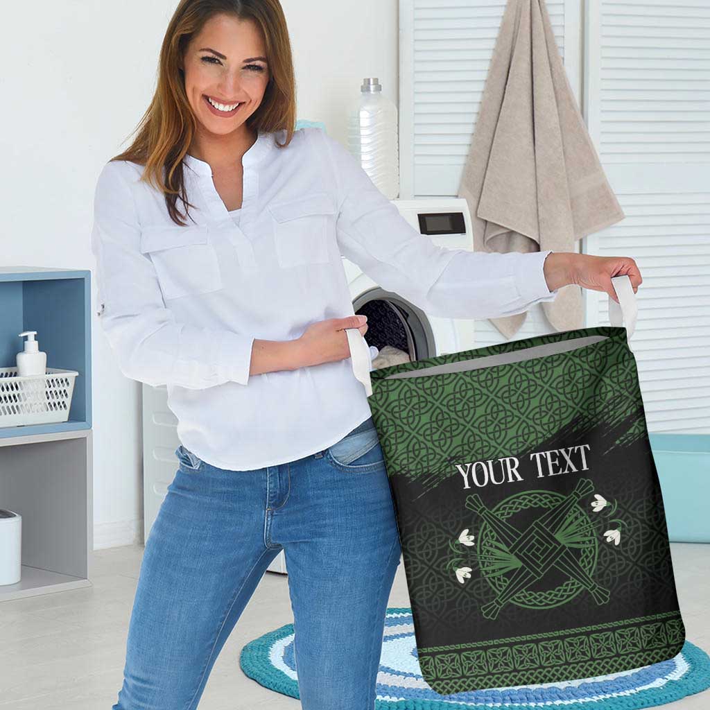 Personalized Imbolc Blessed Celtic Knot Laundry Basket Brigids Cross Symbol - Wonder Print Shop