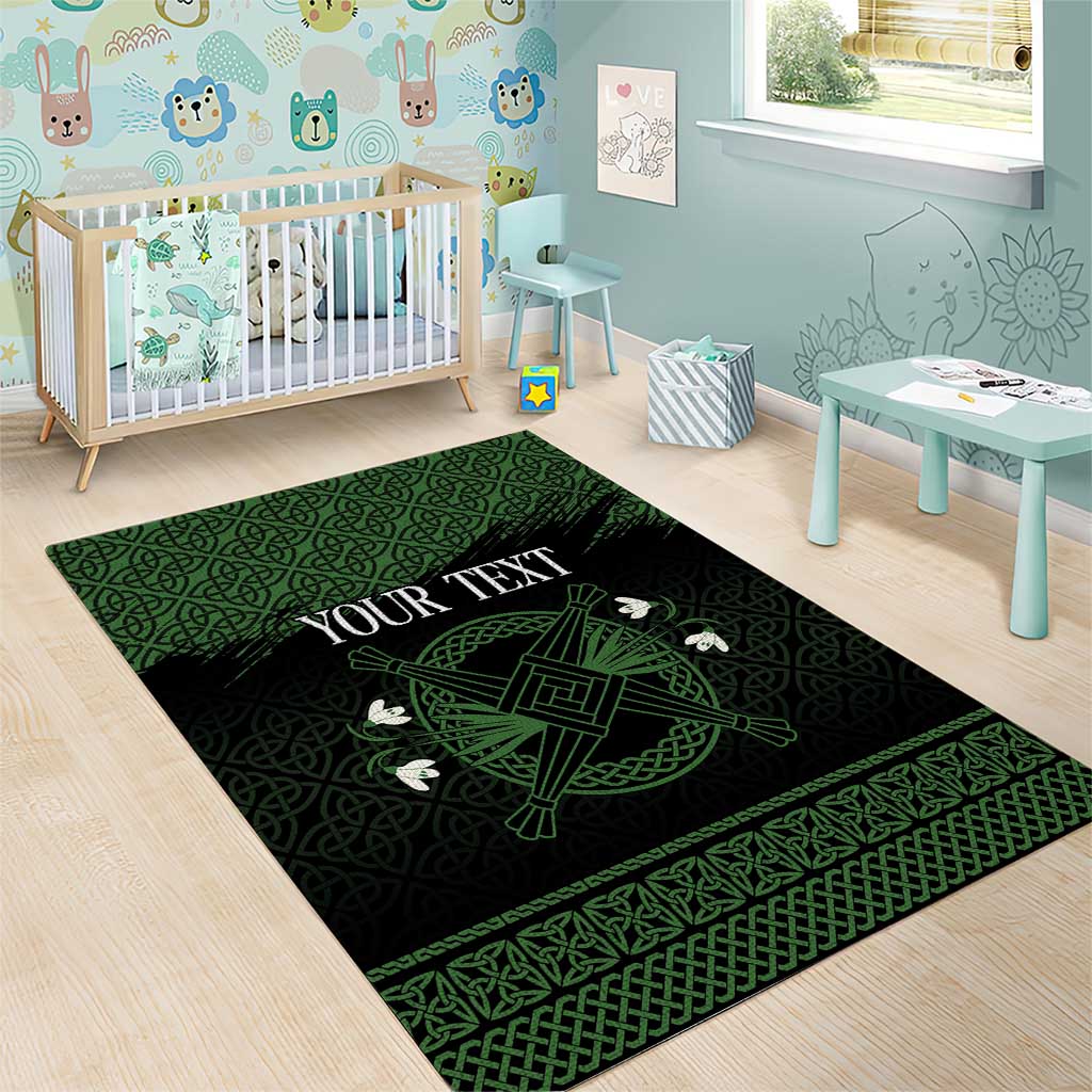 Personalized Imbolc Blessed Celtic Knot Area Rug Brigids Cross Symbol - Wonder Print Shop