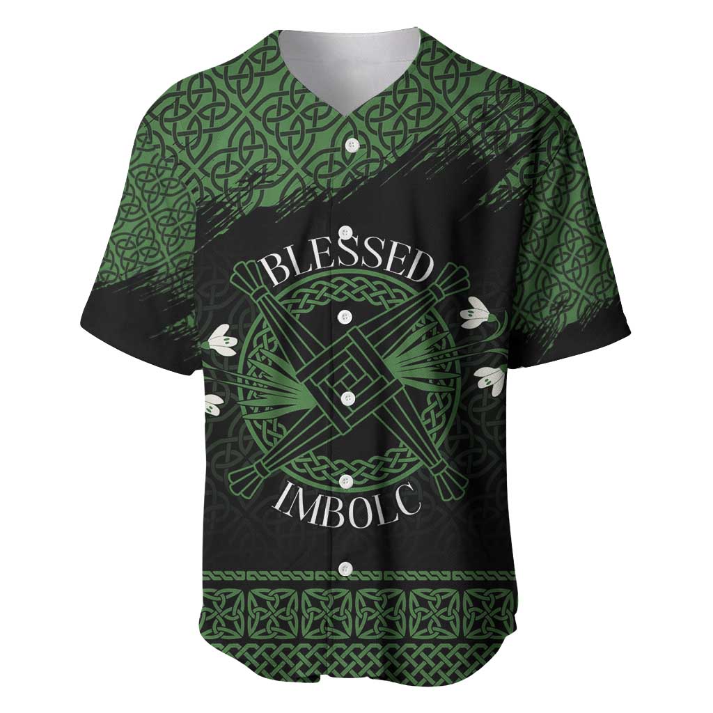 Personalized Imbolc Blessed Celtic Knot Baseball Jersey Brigids Cross Symbol - Wonder Print Shop