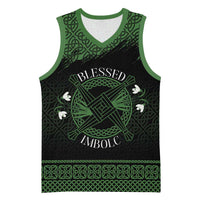 Personalized Imbolc Blessed Celtic Knot Basketball Jersey Brigids Cross Symbol - Wonder Print Shop