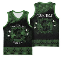 Personalized Imbolc Blessed Celtic Knot Basketball Jersey Brigids Cross Symbol - Wonder Print Shop