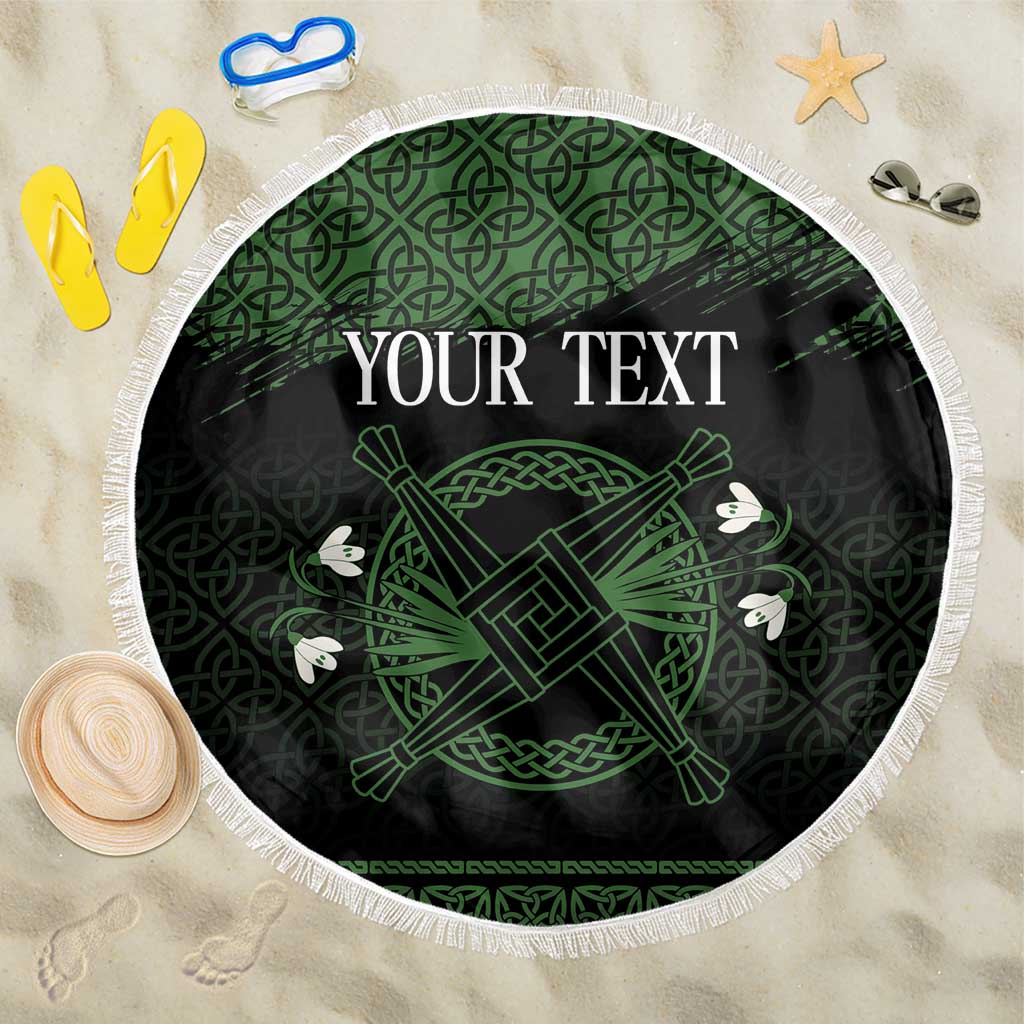 Personalized Imbolc Blessed Celtic Knot Beach Blanket Brigids Cross Symbol - Wonder Print Shop