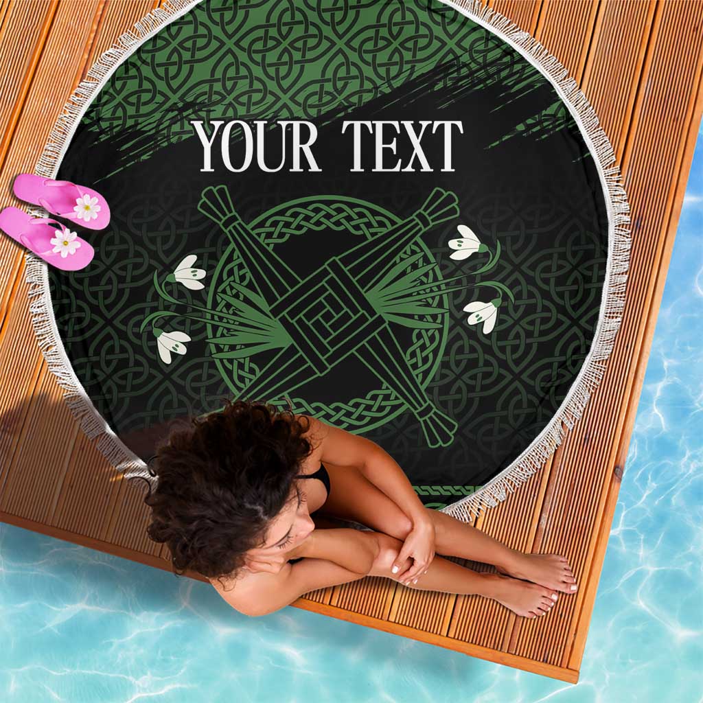 Personalized Imbolc Blessed Celtic Knot Beach Blanket Brigids Cross Symbol - Wonder Print Shop
